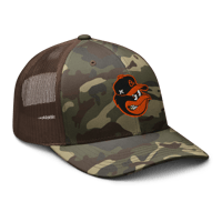 Image 5 of O’s Bird Flu Logo Camo Trucker Hat