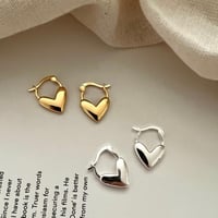 Image 1 of SHANICE 100% S925 Sterling Silver Large Heart Hoop Earrings For Women Stainless Steel Statement Earr
