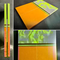 Image 1 of Burl G10 & Butterscotch Micarta Segmented Knife Scales