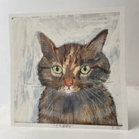 Image 3 of Small square art print -Tabby cat (custom option available) 