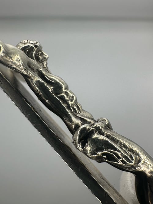 Image of Vintage Sterling Silver Jesus Cross Pendant (Mexico)