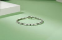 Image 2 of Luxury 925 Sterling Silver 3mm Four Claw VVS Moissanite Tennis Bracelet
