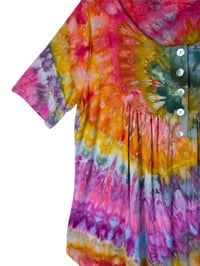 Image 4 of L Luxe Knit Babydoll Top in Bright Spiral Ice Dye