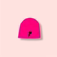 Hot Pink Plug Slouch Beanie 
