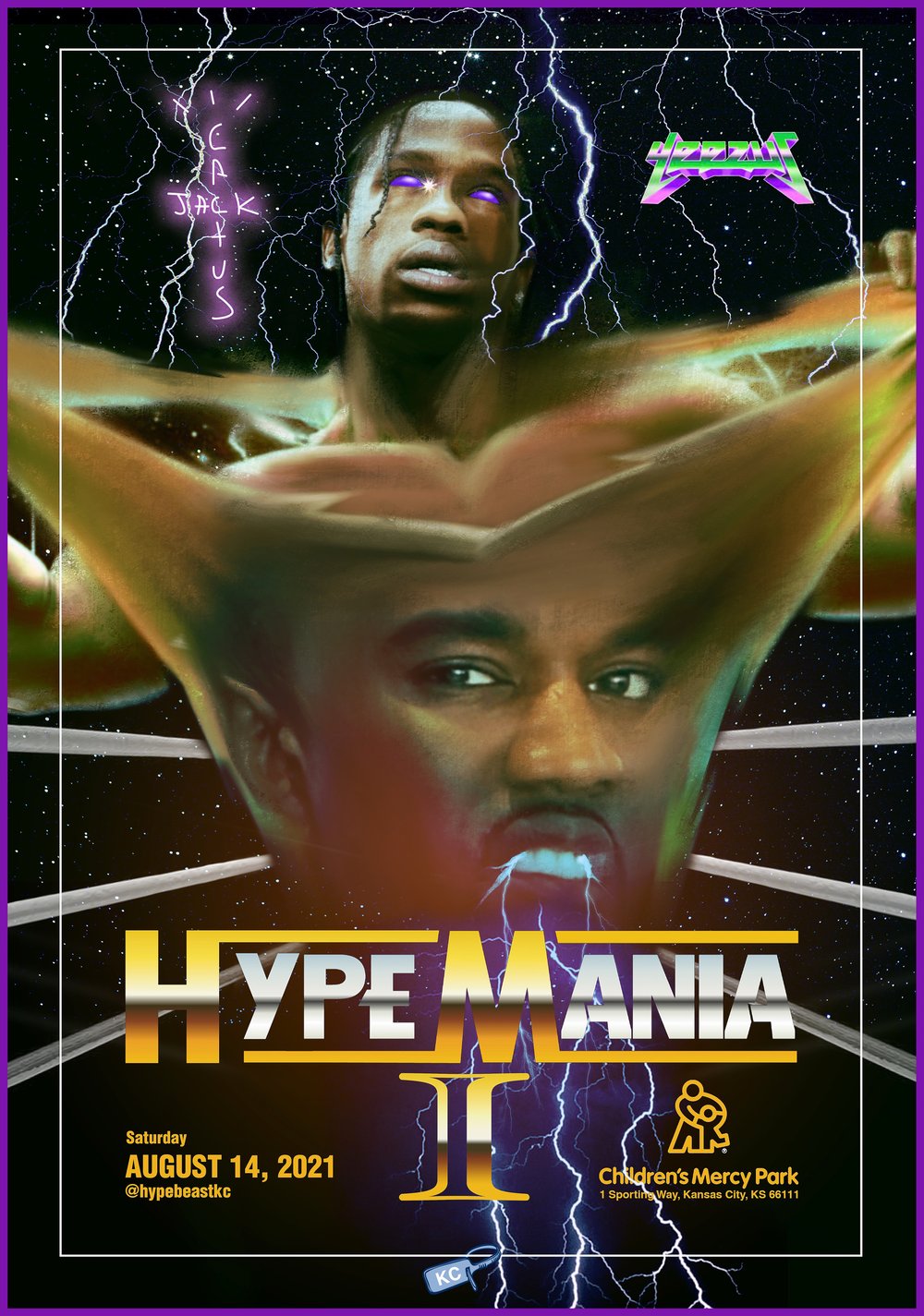 Image of HYPEMANIA Travis VS Kanye Poster 36”x 24”