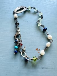 Image 13 of prehnite and pearl charm bracelet