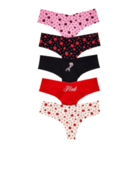 Image of 5-PACK NO-SHOW THONG PANTIES