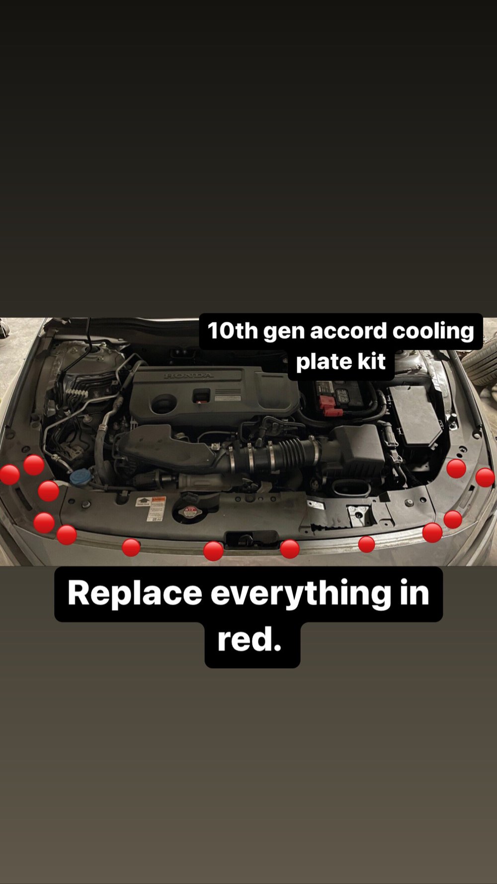 Titanium cooling plate Hardware Kit For Fk8 / 10th Gen Civic/Accord