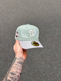 Image 1 of GREEM BRIM  EMERALD WASHINGTON NATIONALS CUSTOM FITTED CAP