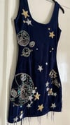 Celestial tassel Navy Velvet Dress 