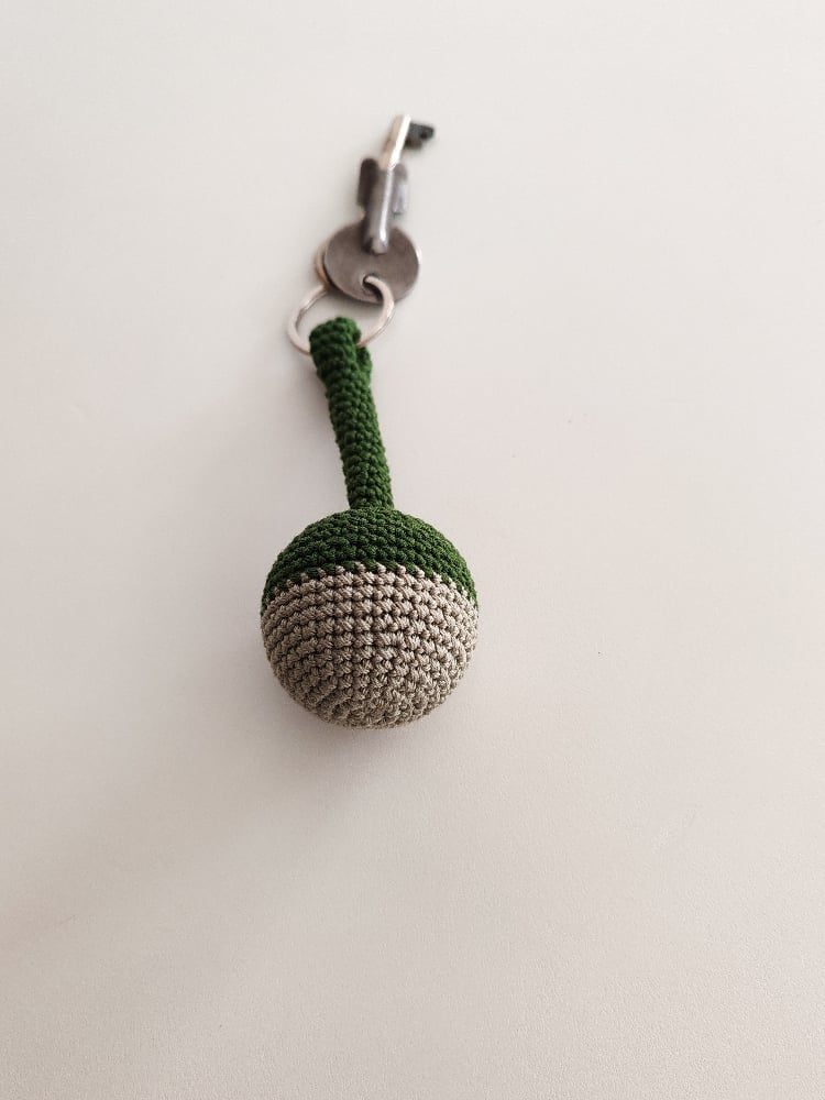 Image of Crochet Keychain in green and olive green
