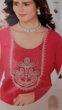 Image 4 of KSV81104-3Pcs Soft Roman Silk Kurtha Set