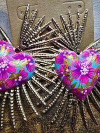 Image 4 of Aretes Artesanal Cora Rosas
