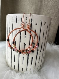 Image 4 of Rainbow Tourmaline (Copper) Hoop Earrings