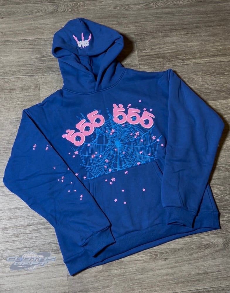 Image of Spider Blue 555 Hoodie