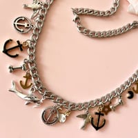 Image 2 of One of a Kind Charm Necklace - Nautical - Shark, Anchors.