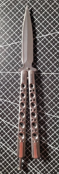 Image 3 of WITH ORIGINAL BOX, Butterfly Knife, Spring Loaded Locking Pin, Single Edged/Looks Double Edged