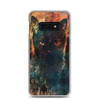 Image 10 of Dark Goth Black Cat With Orange Clear Case for Samsung®