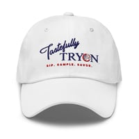 Image 1 of Tastefully Tryon Hat: Sip. Sample. Savor. (Light Colors)