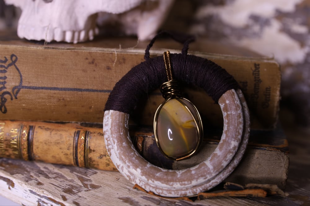 Image of Wooden ring mookaite necklace