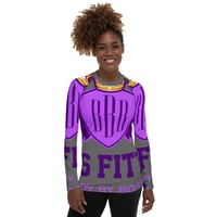 Image 4 of BOSSFITTED Purple and Grey Women's Rash Guard