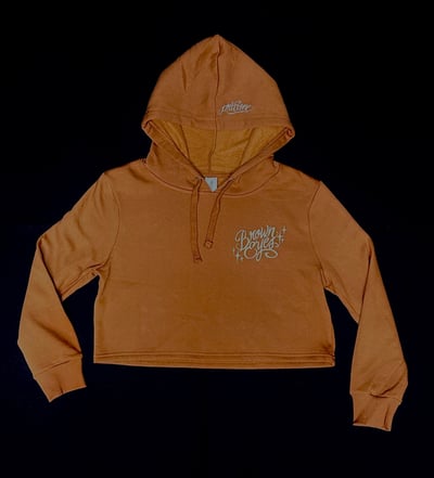 Image of “Brown Eyes” Crop top hoodie by PritiOne
