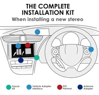 Complete Headunit Universal Fitting Kit Fascia Power Cables Patch Lead Single/Double Din Fibre Optic