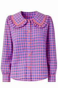 Image 2 of CAMISA CUADROS CUELLO NARANJA