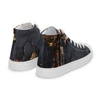 Image 3 of Gold and Black Tattered Texture Look Goth Inspired Women’s high top canvas shoes