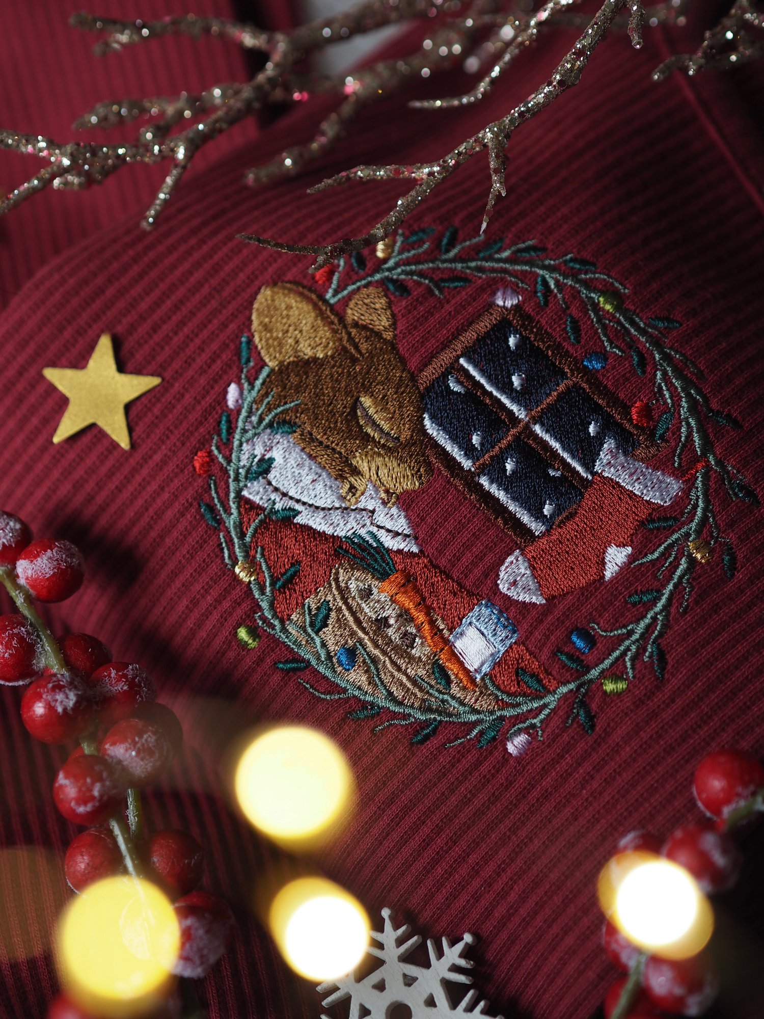 Image of One More Sleep - Burgundy Ribbed Lounge Set