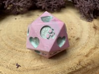 Image 3 of Pastel Pink and Mint Death Save D20 Dice for Dungeons and Dragons