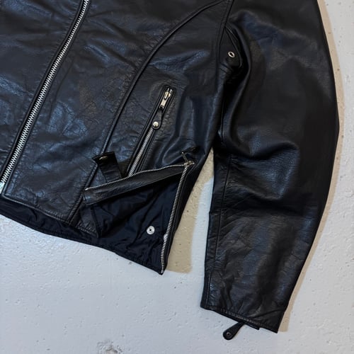 Image of 2000s Heavyweight Leather Biker Jacket, Size Large