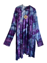 Image 3 of 3XL Jersey Knit Cardigan in Purple Haze Ice Dye