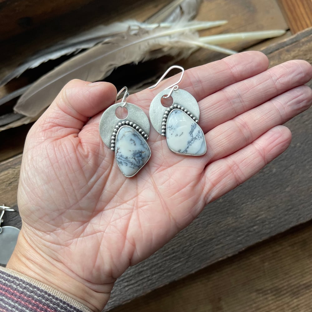 Image of Dendritic Opal Earrings: Mountain Top