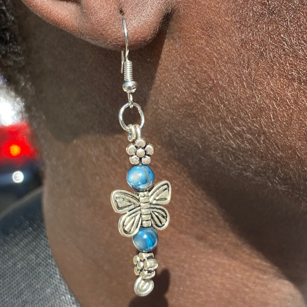 Image of winter butterfly earrings