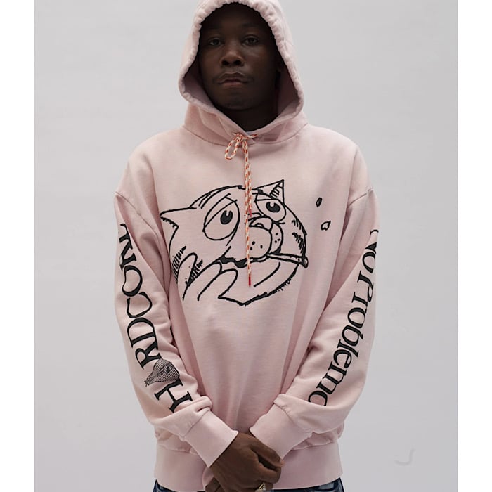 Image of ARIES ARISE Worried Cat Acid Hoodie