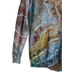 Image 4 of ♻️ UPCYCLED XS Crew Sweater in Muted Geode Ice Dye