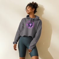 Image 3 of Goth Baphomet Goat Purple Kawaii Crop Hoodie