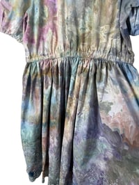 Image 12 of 2X/3X Plus 100% Cotton Eyelet Midi Dress in Muted Earth Tones Ice Dye