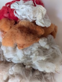 Image 3 of Fly Agaric Mushroom Inspired Colorway Fiber Kit Blending, Carding, Spinning, Felting, Fiber Arts