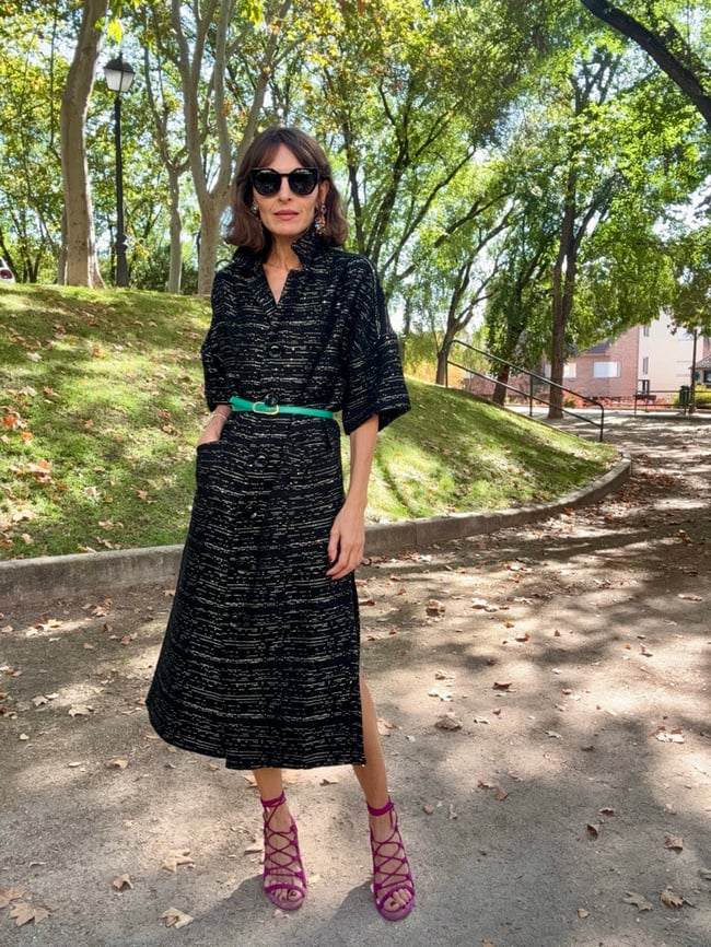 BLACK TWEED COAT KAFTAN