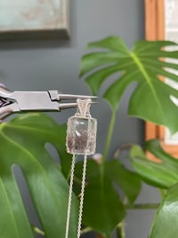 Image 2 of Silver Garden  Quartz Rectangle  Crystal Necklace