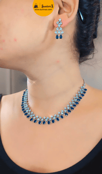 Image 2 of Usha- Simple yet Beautiful American Diamond Necklace Set