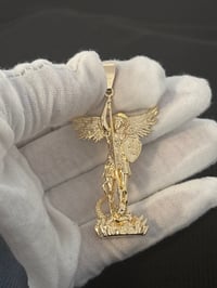 Image 2 of Large St. Michael Pendant For Men (Gold Plated)(Pendant Only)