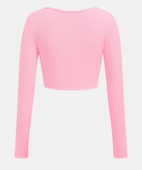 Image 3 of Basic Plain Ruched Square Neck Crop Top 