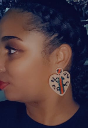 Image of Beaded Leopard Earrings 