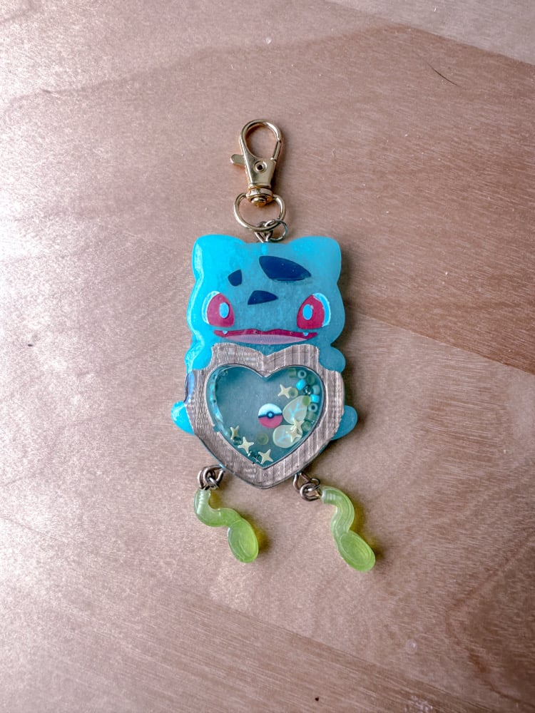 Image of Grass Poke Custom Resin Shaker Keychain