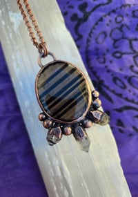 Image 1 of Electroformed Midnight stone and Herkimer Diamond necklace