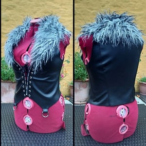 Image of Vest with fauxfur collar S/M & M/L