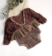 Image 3 of Newborn girls bodysuit | Lara | brown